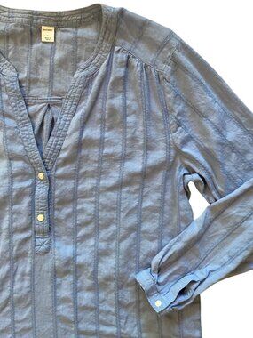 Women's OLD NAVY Embroidered Stripes Tunic Top CHAMBRAY BLUE Large